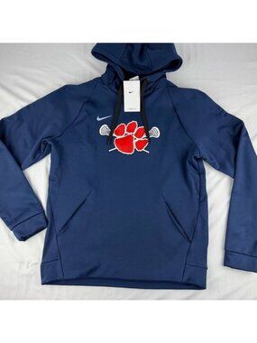 NWT Nike Men's Clemson Tigers Lacrosse Club Primary Logo Pullover Hoodie Sz M